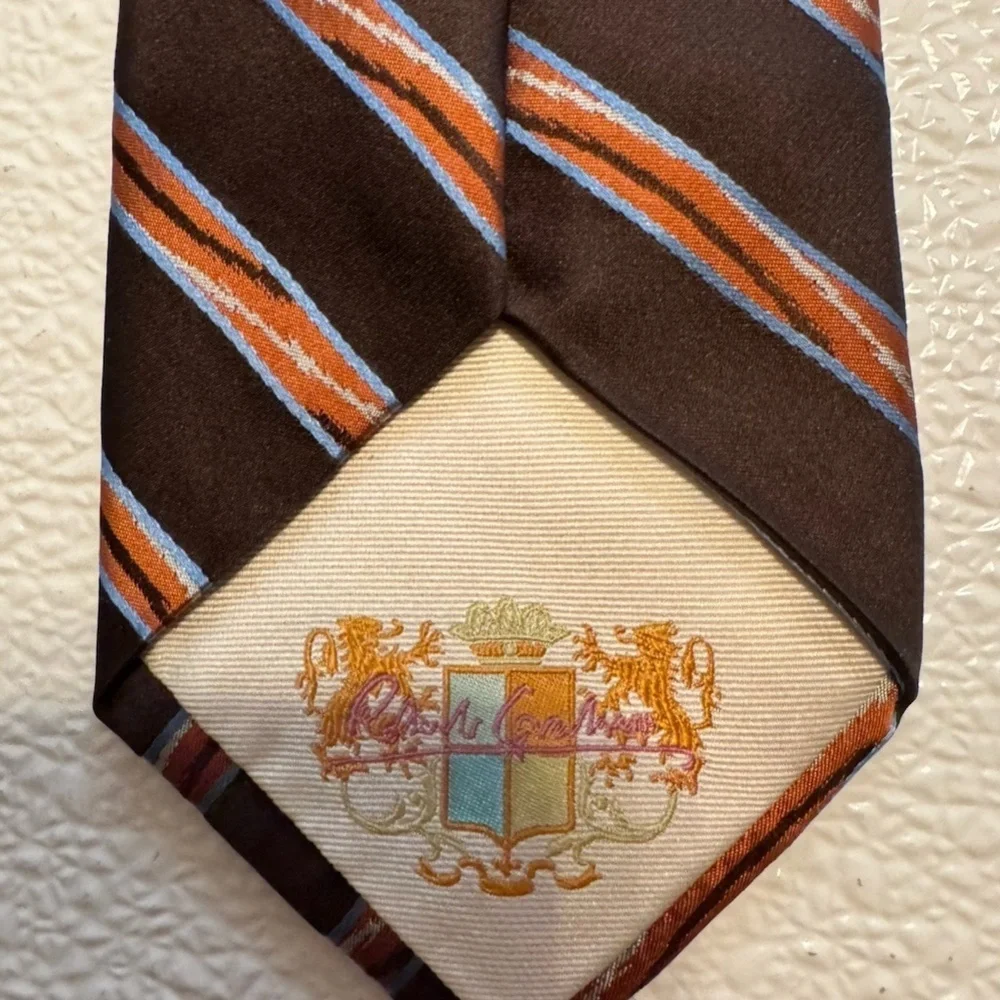 Robert Graham Multi-Color w/Stripes 100% Silk Tie - Made in U.S.A